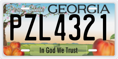 GA license plate PZL4321