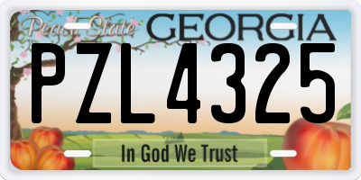 GA license plate PZL4325