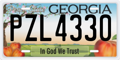 GA license plate PZL4330
