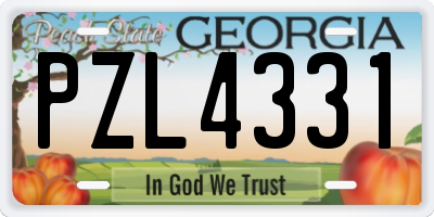 GA license plate PZL4331