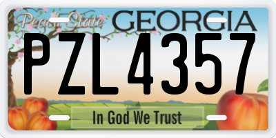 GA license plate PZL4357