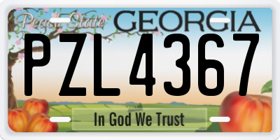 GA license plate PZL4367