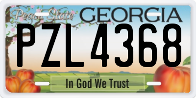 GA license plate PZL4368