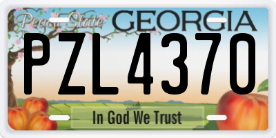 GA license plate PZL4370