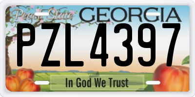 GA license plate PZL4397