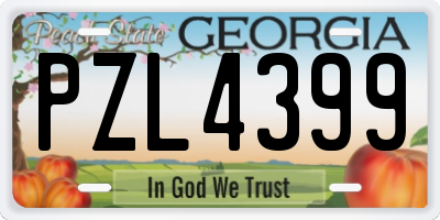 GA license plate PZL4399