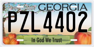 GA license plate PZL4402
