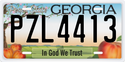 GA license plate PZL4413
