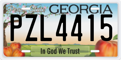 GA license plate PZL4415