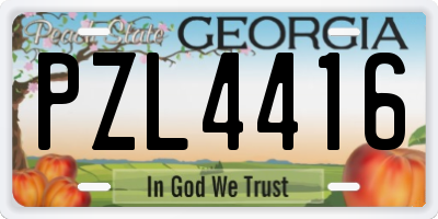 GA license plate PZL4416