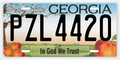 GA license plate PZL4420