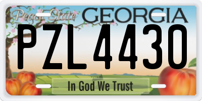 GA license plate PZL4430