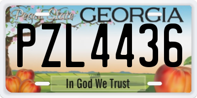 GA license plate PZL4436