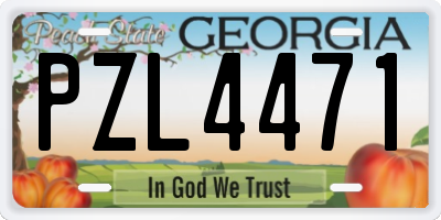 GA license plate PZL4471
