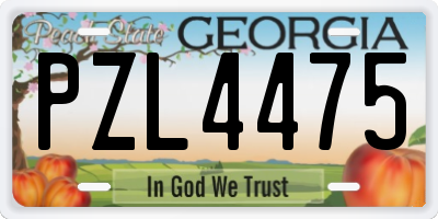 GA license plate PZL4475
