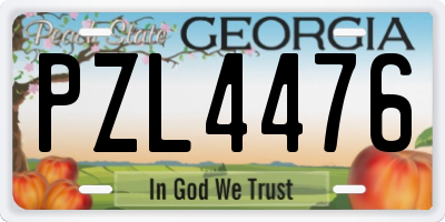 GA license plate PZL4476