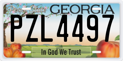GA license plate PZL4497