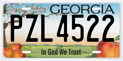 GA license plate PZL4522