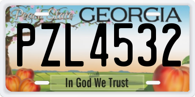GA license plate PZL4532
