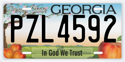 GA license plate PZL4592