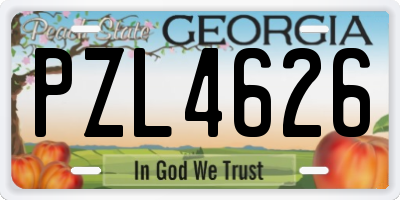 GA license plate PZL4626
