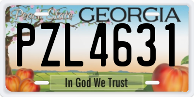 GA license plate PZL4631