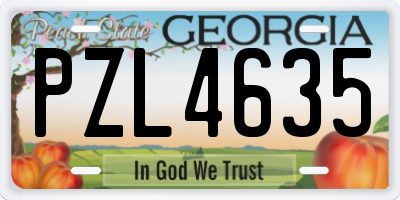 GA license plate PZL4635