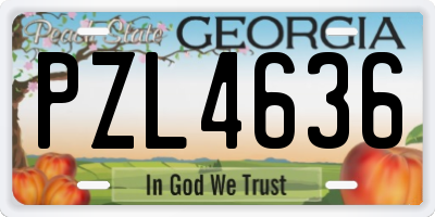 GA license plate PZL4636