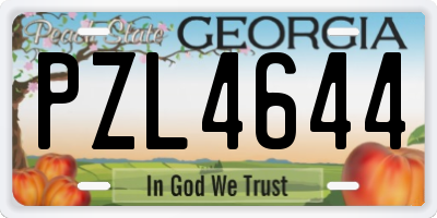 GA license plate PZL4644