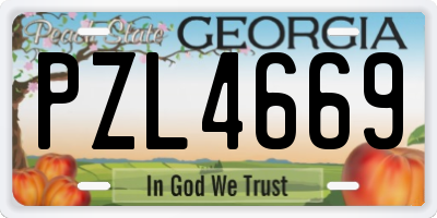 GA license plate PZL4669