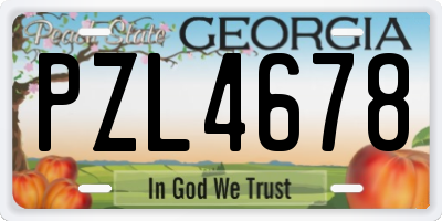 GA license plate PZL4678