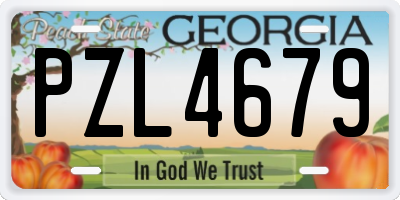 GA license plate PZL4679