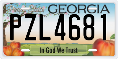 GA license plate PZL4681