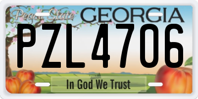 GA license plate PZL4706
