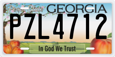 GA license plate PZL4712