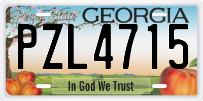 GA license plate PZL4715