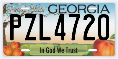 GA license plate PZL4720