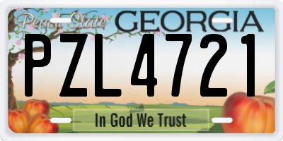 GA license plate PZL4721