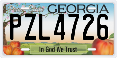 GA license plate PZL4726