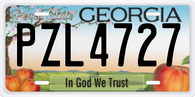 GA license plate PZL4727