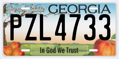 GA license plate PZL4733