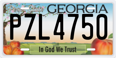 GA license plate PZL4750