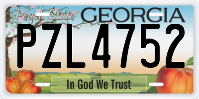 GA license plate PZL4752