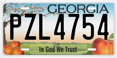GA license plate PZL4754