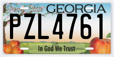 GA license plate PZL4761