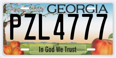 GA license plate PZL4777