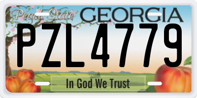 GA license plate PZL4779