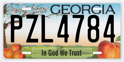 GA license plate PZL4784