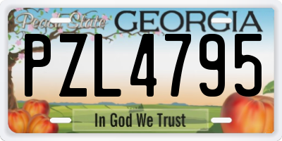 GA license plate PZL4795