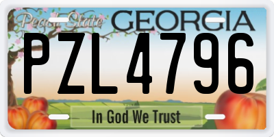 GA license plate PZL4796